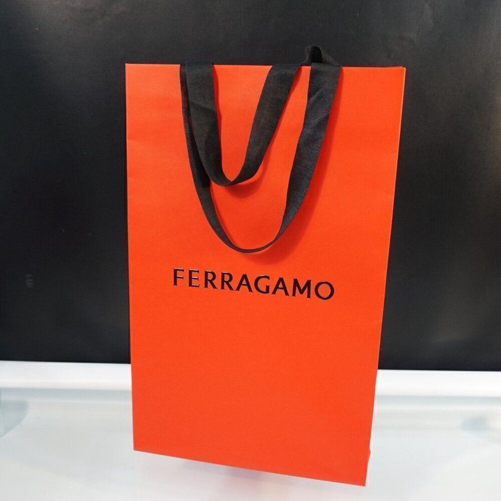 Salvatore Ferragamo EMPTY Red Gift Tote Bag 10.5" x 4.25" x 16.75"  Authentic